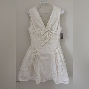 Self-Portrait White Bow Detail Mini Dress